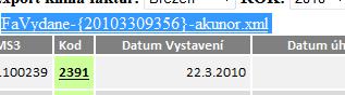 Odkaz pro vygenerovan� dat v XML